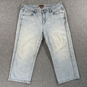 Lee‎ One True Fit Women's Capri Jeans Light Wash Stretch Size 15/16 M